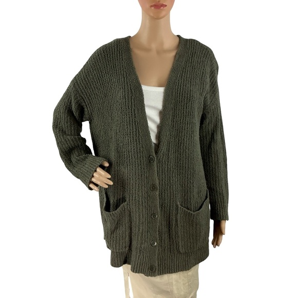 Eileen Fisher Sweaters - Eileen Fisher Textured Knit Cardigan Olive Green Relaxed Fit Size S